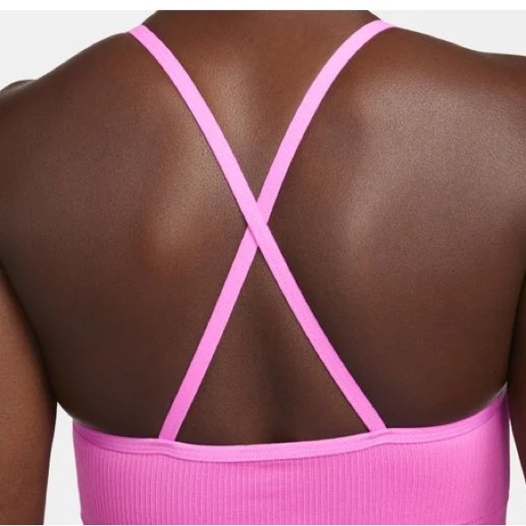 NWT Nike Pink Indy Seamless Ribbed Light-Support Non-Padded Sports Bra - Picture 7 of 15